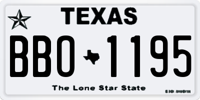 TX license plate BBO1195