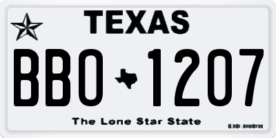 TX license plate BBO1207
