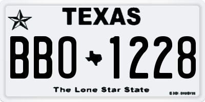 TX license plate BBO1228