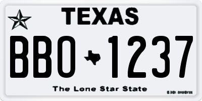 TX license plate BBO1237