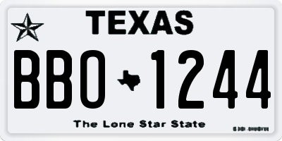 TX license plate BBO1244