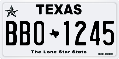 TX license plate BBO1245