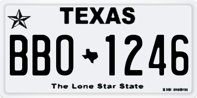 TX license plate BBO1246