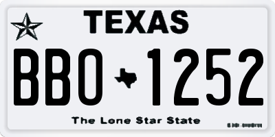 TX license plate BBO1252