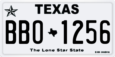 TX license plate BBO1256