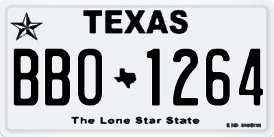TX license plate BBO1264