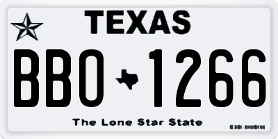 TX license plate BBO1266