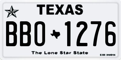 TX license plate BBO1276