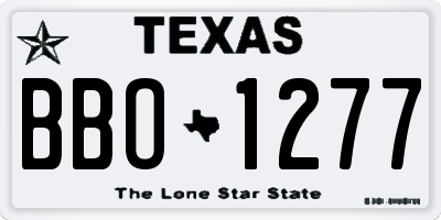 TX license plate BBO1277