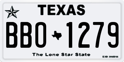 TX license plate BBO1279