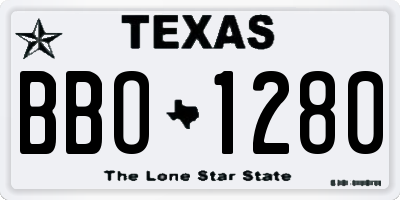 TX license plate BBO1280