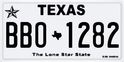 TX license plate BBO1282