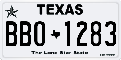 TX license plate BBO1283