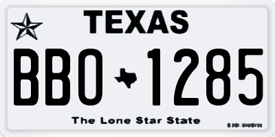TX license plate BBO1285