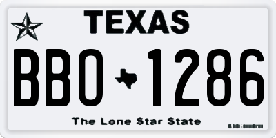 TX license plate BBO1286