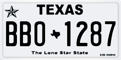 TX license plate BBO1287
