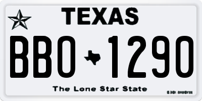 TX license plate BBO1290