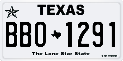 TX license plate BBO1291
