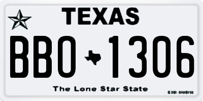 TX license plate BBO1306