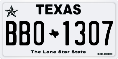 TX license plate BBO1307