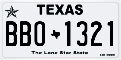 TX license plate BBO1321