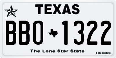 TX license plate BBO1322