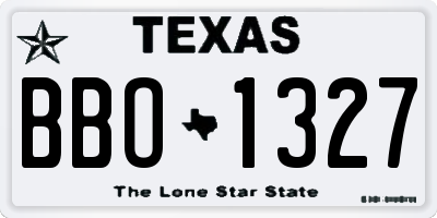 TX license plate BBO1327