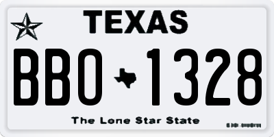 TX license plate BBO1328