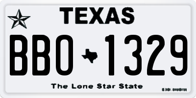 TX license plate BBO1329