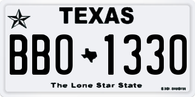 TX license plate BBO1330