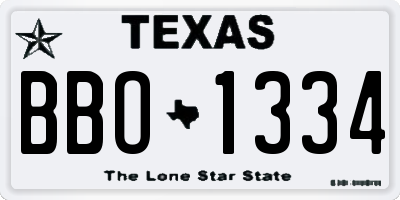 TX license plate BBO1334