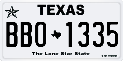 TX license plate BBO1335