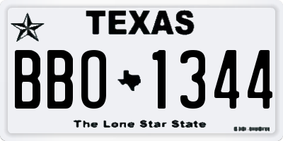 TX license plate BBO1344