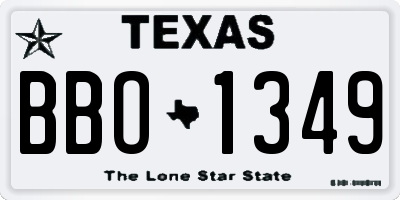 TX license plate BBO1349