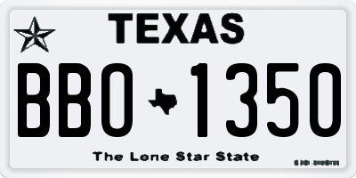 TX license plate BBO1350