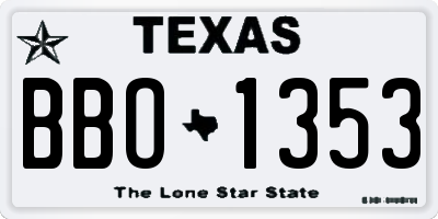 TX license plate BBO1353