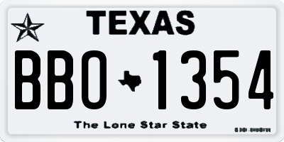 TX license plate BBO1354