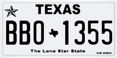 TX license plate BBO1355