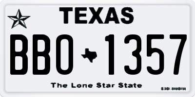 TX license plate BBO1357