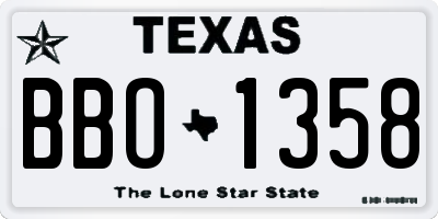 TX license plate BBO1358
