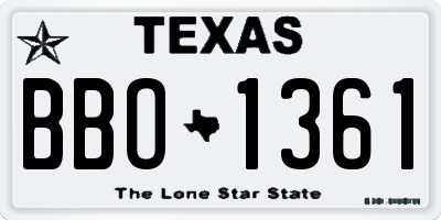 TX license plate BBO1361