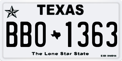 TX license plate BBO1363