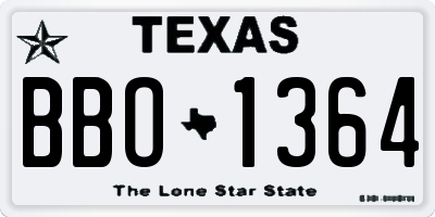 TX license plate BBO1364