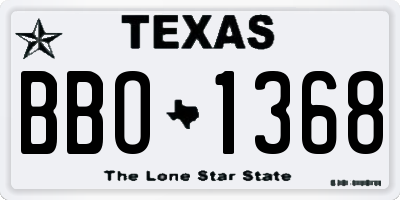 TX license plate BBO1368