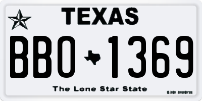 TX license plate BBO1369