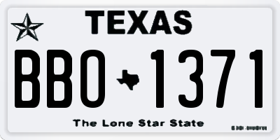 TX license plate BBO1371