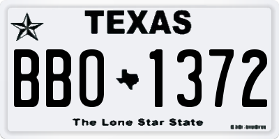 TX license plate BBO1372