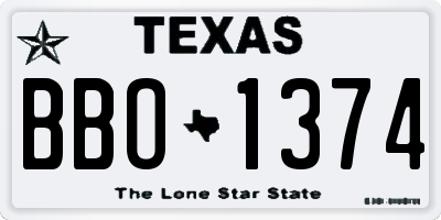 TX license plate BBO1374