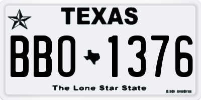 TX license plate BBO1376