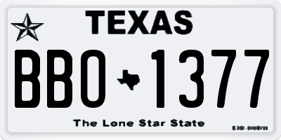 TX license plate BBO1377